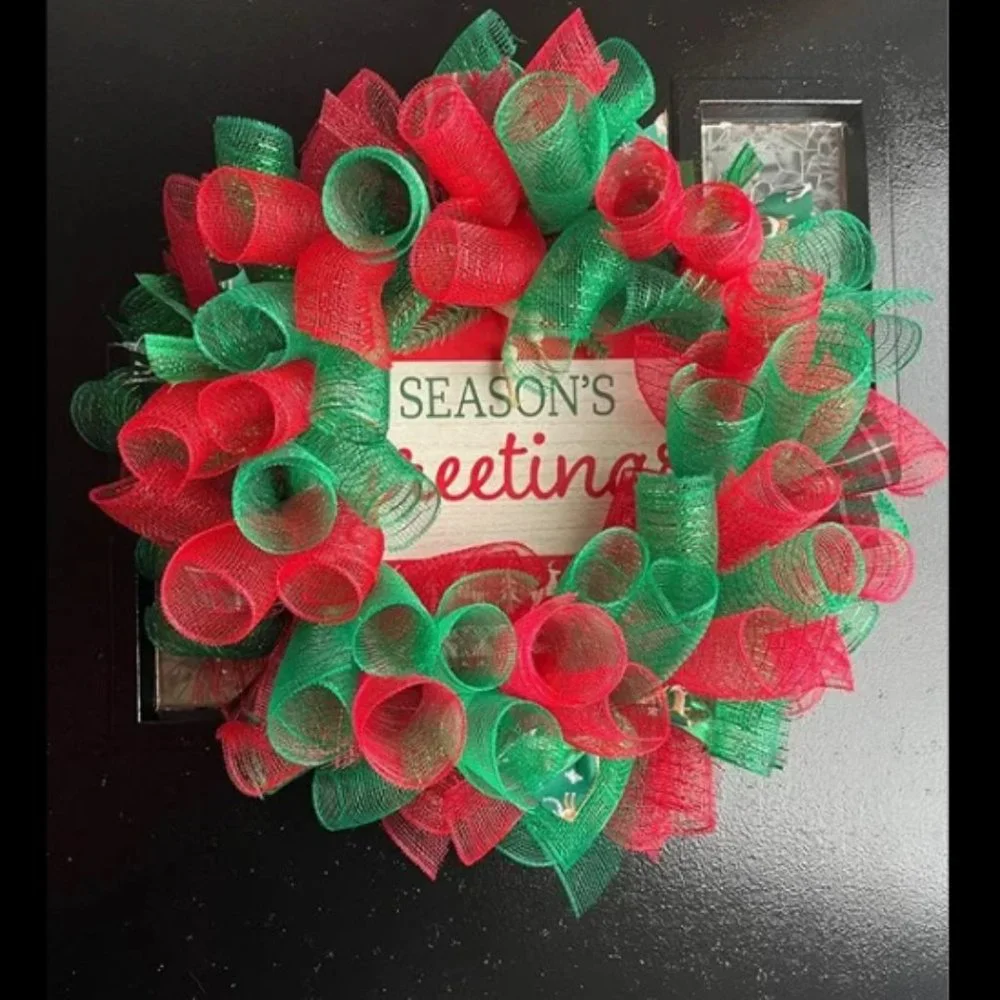 Handmade Wreath! Christmas or Holiday Themed! Season's Greetings!
